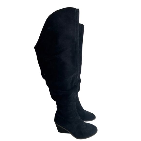OTK Black Suede Slouchy Over the Knee Boots Comfort Dr. Scholl’s Message Sz. 6.5 - Picture 5 of 12